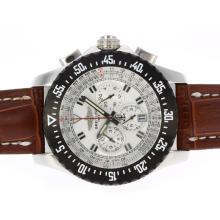 Breitling Skyracer Automatic Mit White Dial-Leather Strap