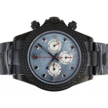 Rolex Daytona Chronograph Arbeitsgruppe Volle PVD Diamond Bezel Mit Blue MOP Dial-Black Diamond Marking