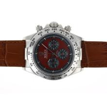 Rolex Daytona Chronograph Arbeitsgruppe Mit Red Dial-Leather Strap