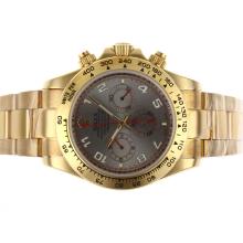 Rolex Daytona Chronograph Arbeitsgruppe Full Gold Anzahl Marker Mit Gray Dial