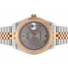Rolex Datejust II Automatische Two Tone Roman Markers Mit Gray Dial