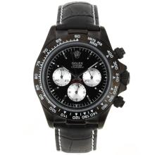 Rolex Daytona Working Chronograph PVD Der Rechtssache-Stick Markers With Black Dial