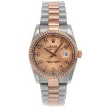 Rolex Datejust Automatic Two Tone-Nummer Marker Mit Champagner Dial