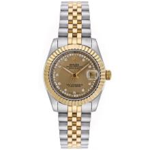 Rolex Datejust Automatic Two Tone Diamant-Marker Mit Golden Dial-Mid Size