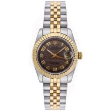Rolex Datejust Automatic Two Tone-Nummer Marker Mit Brown Welle Dial-Mid Size