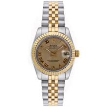 Rolex Datejust Automatic Two Tone Roman Markers Mit Golden Dial-Mid Size