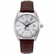 Omega Seamaster Automatic Mit White Dial-Leather Strap