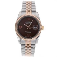 Rolex Datejust Automatic Two Tone Mit Brown Dial