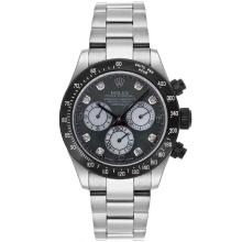 Rolex Daytona Chronograph Asia Valjoux 7750 Diamant-Marker Mit Black Mop Dial S / S-PVD Lünette