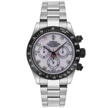 Rolex Daytona Chronograph Asia Valjoux 7750 Uhrwerk Diamant Marker Mit Mop Dial S / S-PVD Lünette