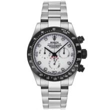 Rolex Daytona Chronograph Asia Valjoux 7750 Diamant-Marker Mit Weißem Zifferblatt S / S-PVD Lünette