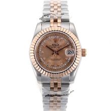 Rolex Datejust Automatic Two Tone Diamant-Marker Mit Rose Gold Dial