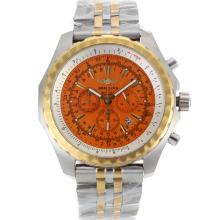 Breitling For Bentley Motors Working Chronograph Two Tone Mit Orange Dial